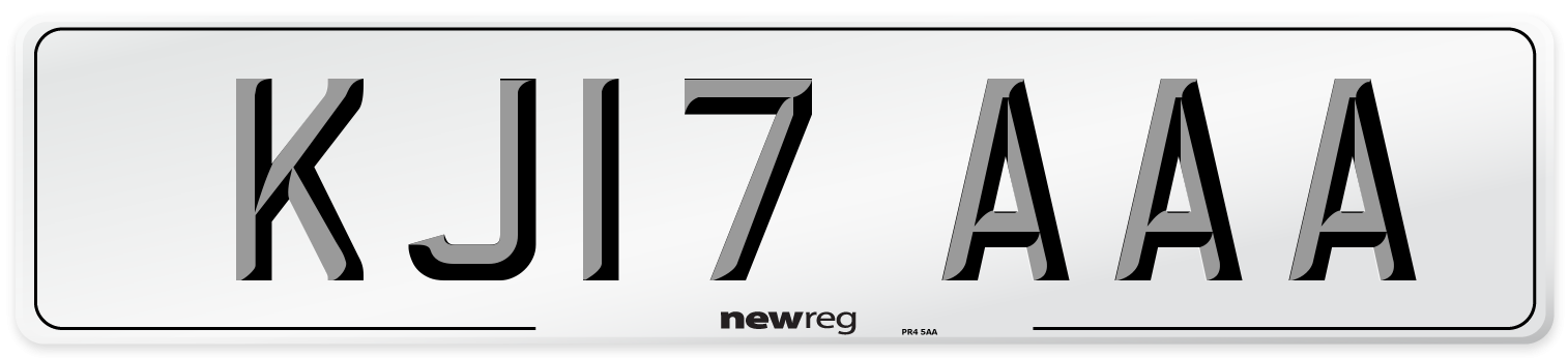 KJ17 AAA Number Plate from New Reg